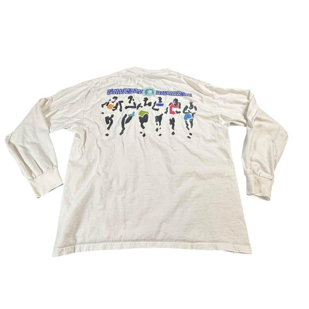 VTG‎ RARE 1997 Boston Marathon Lee Total Cotton Long Sleeve Shirt Made in USA - Picture 11 of 14